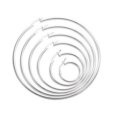 Boucles d'Oreilles Créoles en Argent 925/1000 Epaisseur 2mm - 1,5 à 6,5cm