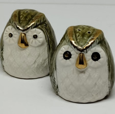 Set Salière Poivrière Vintage Chouette Hibou Céramique Collection Art de Table
