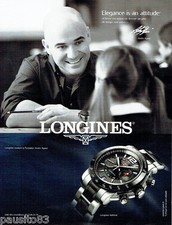 PUBLICITE ADVERTISING 056  2010  Longines montre Admiral & André Agassi