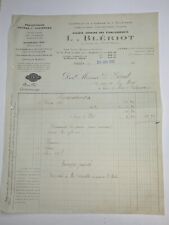 Facture Phares Lanternes Dynamo BLERIOT Automobiles Rue Duret Paris 1912