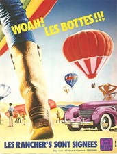 PUBLICITE ADVERTISING 1980 Bottes GO WEST Les Rancher's sont signées