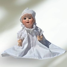 Antique German Bisque Baby Doll Heubach Kopplesdorf 300 16/0 c. 1900s, 8in(20cm)