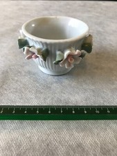 ANCIEN POT DRAGEES FLEURS CERAMIQUE  PORCELAINE MARIAGE COMMUNION BAPTEME ...