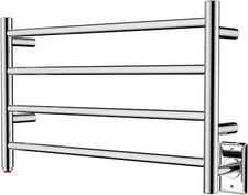 Towel Warmer 4 Bar Towel Dryer Wall-Mounted Plug-In Bath Towel Heater - Mirror P