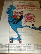 Ancienne affiche cinéma Impossible Pas Français dédicacée Jean Lefèvre 120/160