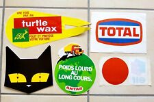 lot 5 gros autocollant sticker MARCHAL ANTAR ELF TOTAL VINTAGE VOITURE GARAGE