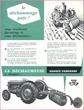▬►Prospectus original  TRACTEUR-DECHAUMEUSE MASSEY FERGUSON (1959)
