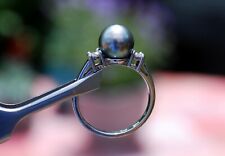 14k White Gold Tahitian Pearl