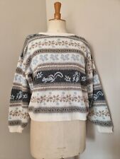 PULL STYLE MONTAGNE CHALET SKI VINTAGE 90S ECUREUIL JACQUARD 
