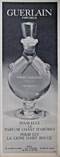 PUBLICITÉ DE PRESSE 1966 PARFUM DE GUERLAIN ELLE CHANT D'ARÔMES LUI HABIT ROUGE