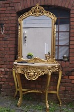 Console avec glace marbre