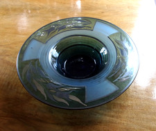 Coupe art déco en verre bleu D'ARGYL