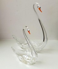 Cygnes en cristal  fabrication ANGLAISE année 60  ( les  2 )