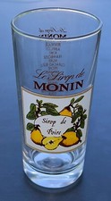 Le Sirop de Monin Poire Verre Publicitaire Hauteur 14cm Bistrot Bar Collection