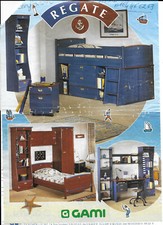 Chambre Ado- GAMI- modèle Régate Bleu; Lit, Commode , Bureau, Armoire 1P
