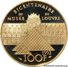 F0880 Rare France 100 Francs Marguerite Habsburg Or Gold 1993 PCGS PR68 Cameo