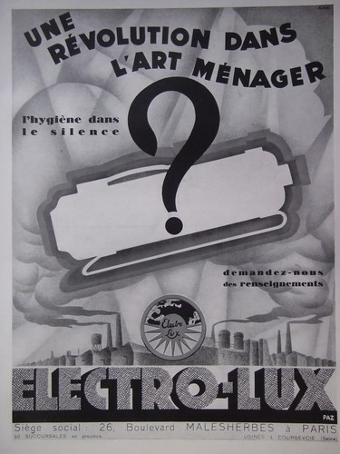 Publicité 1930 electro lux - publicitÉ,