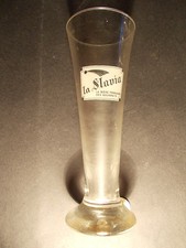 Superbe flûte LA SLAVIA pied boule 1950 modèle 3 bière brasserie Comète Chalons 