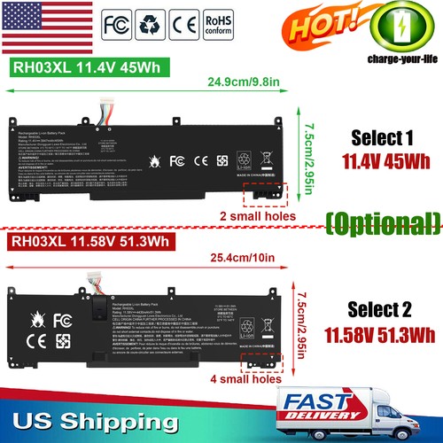 Battery rh03xl for hp - rh03xl,