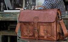 Sac À Dos En Cuir Véritable Vintage Pour Hommes Fait Main