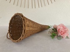 525⚜️ Décoration Panier Corne D'abondance en Osier Longueur 35 Cm