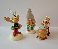 LOT 3 Figurines Asterix Obelix Panoramix -  Plastique Semi Rigide - Vintage 1995