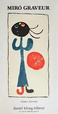 Joan Miro affiche en lithographie 1981 art abstrait abstraction Miro Graveur art