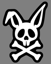 STICKER LAPIN SQUELETTE SKULL