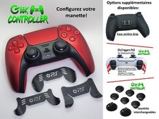 Manette Sony Ps5 Volcanic Red + Palettes interchangeables type Burn/Scuf/Geek