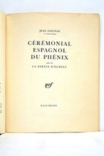 LIVRE ANCIEN COCTEAU CEREMONIAL ESPAGNOL PHENIX PARTIE D'ECHECS 1961