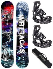 Ensemble D'Équipements pour Snowboard AIRTRACKS Fantasy Charbon + Fixation Star