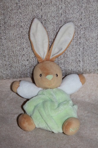 Doudou kaloo lapin plume vert - doudou,