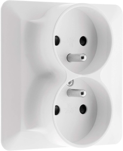 Prise double monoposte t - double, 2p+t