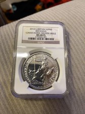 Britannia Mule Error w/ Lunar Horse Obverse 2014 1 oz Silver Coin - NGC MS68 PL