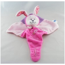 Doudou plat lapin rose violet