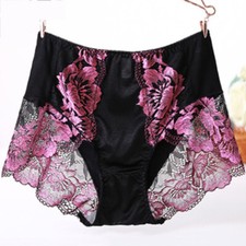 Femmes Dentelle Broderie Slip Culotte Desseré Taille Haute Grande Taille