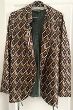 Veste Esprit Tailleur Coupe Laser Motifs Rétro Marron Vert Moutarde CHIARA MAJ M