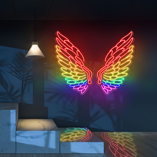Angle wing neon sign - angle,