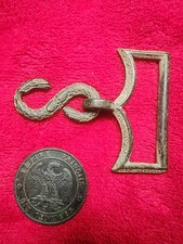 Boucle De Ceinture Ancienne  Serpent + Pièce Napoléon 10 Centimes 1854 