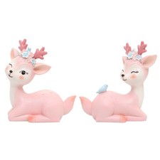  Cerf Sika en résine, 2 pièces, ornement de voiture, décor de bureau à domicile