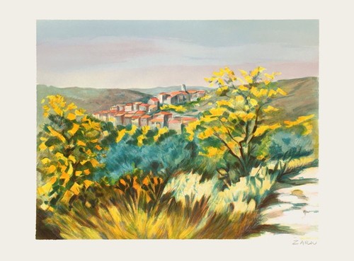 Zarou lithographie signé vue - zarou,