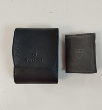TUDOR Étui de Rangement cuir de voyage pour montre Noir trousse pochette /EBVN
