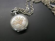 montre de femme gousset argent poincon crabe et incrutations or et laiton,P22g