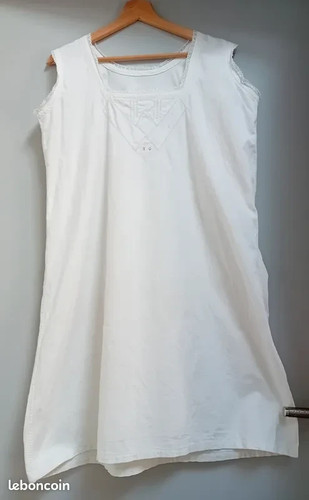 Chemise nuit ancienne coton - ancienne,
