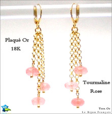 PLAQUÉ OR 18K Tourmaline Rose