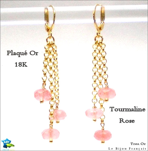 Plaqué 18k tourmaline rose - or,