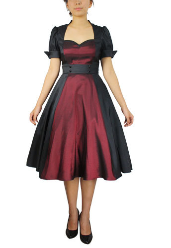 Robe contrast noir bourgogne - robe,