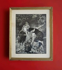 Cadre ancien sous-verre, soie