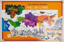 Affiche Carte Les Vins de France VAL DE LOIRE