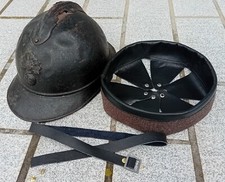 WW1 COIFFE INTEIRUERE+ JUGULAIRE cuir casque Adrian mod.1915 helmet liner T.B-59